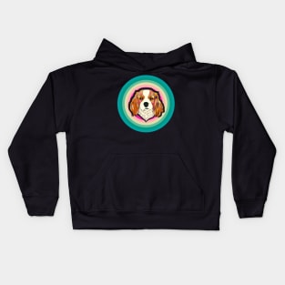 Charles Spaniel Dog Badge Kids Hoodie